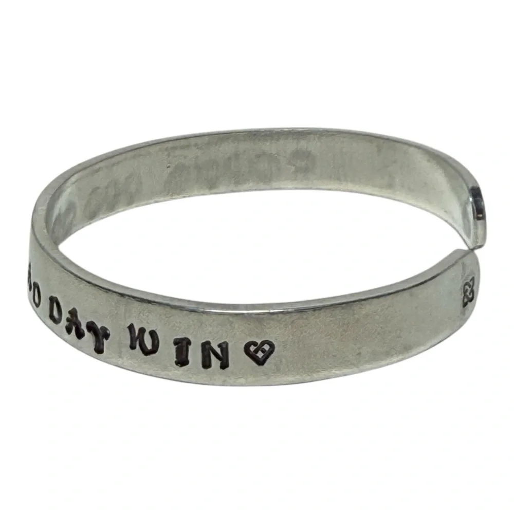 Handmade motivational Celtic silver‎ adjustable hypoallergenic cuff bracelet